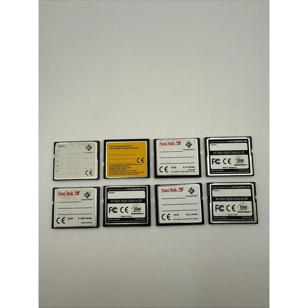 CompactFlash CF Memory Card Lot 8pcs Various Capacity Used Tested for Camera